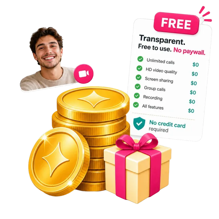 Random Video Chat is free to use, with optional coins for premium features
